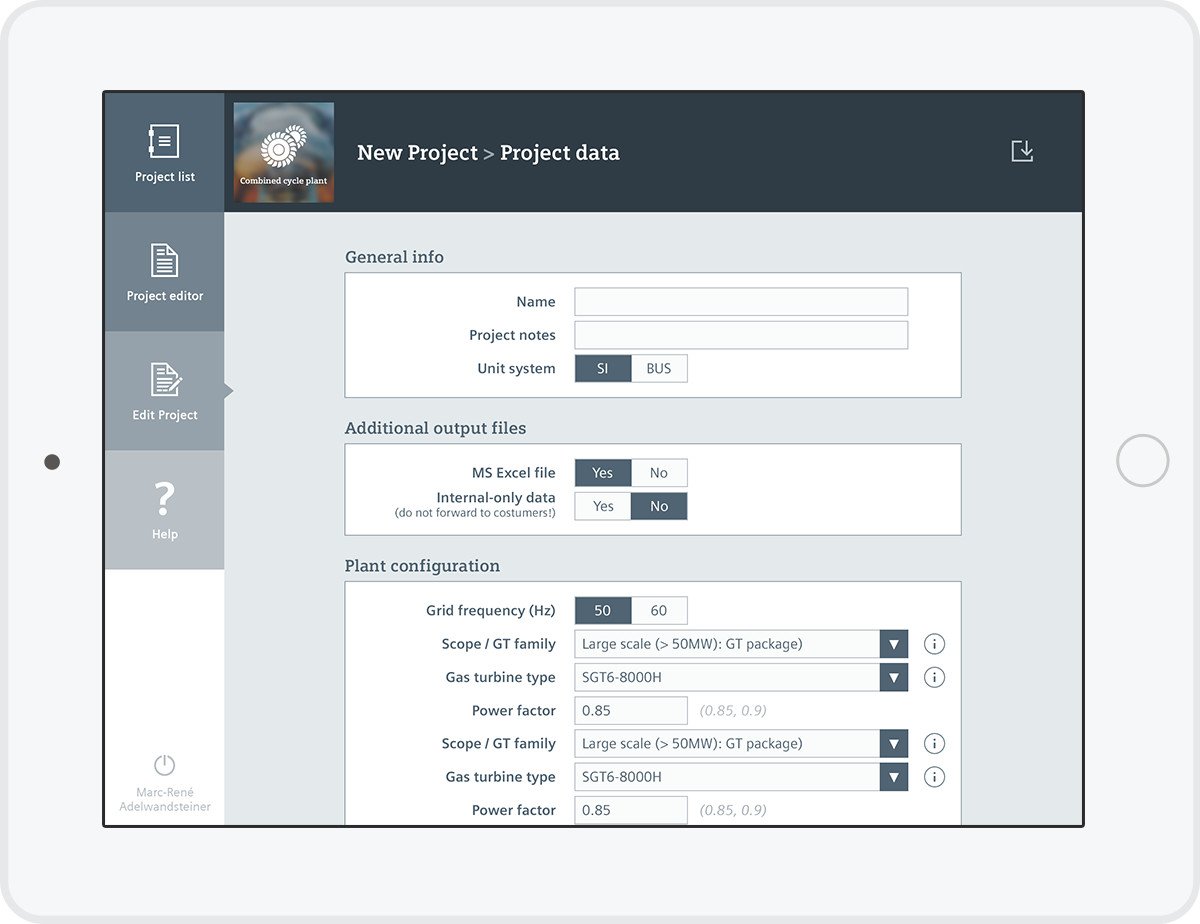 Siemens SIPEP - Web App (Tablet)