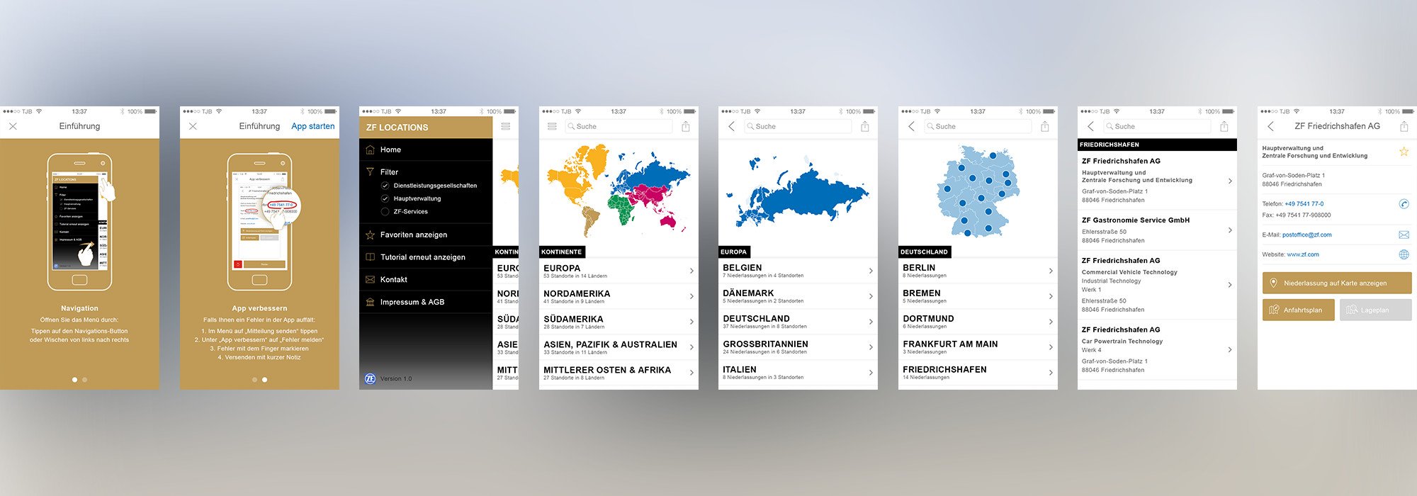 ZF Locations - iOS App (Smartphone)